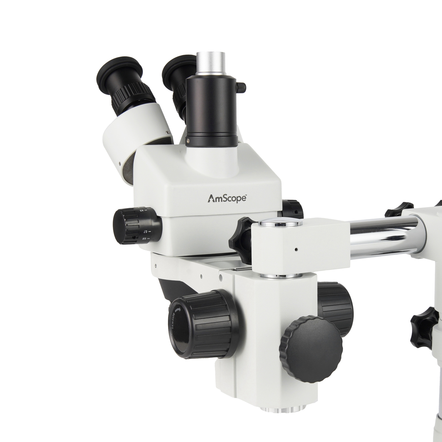 Amscope Microscope Stereo 7X-45X - رأس مجهر ستيريو ثلاثي العدسات من