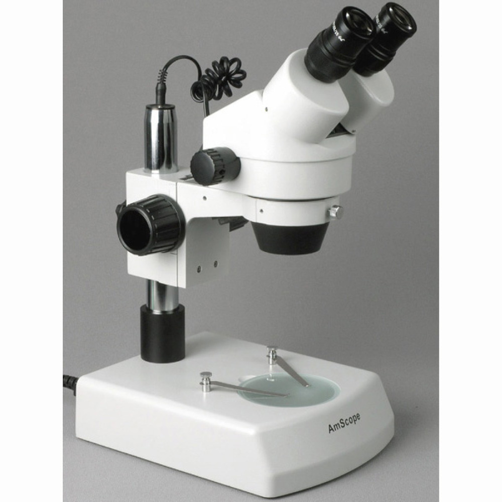 مجهر ستيريو ثنائي العدسة قابل  - مراجعة Amscope Microscope Stereo 7X-45X وسعره