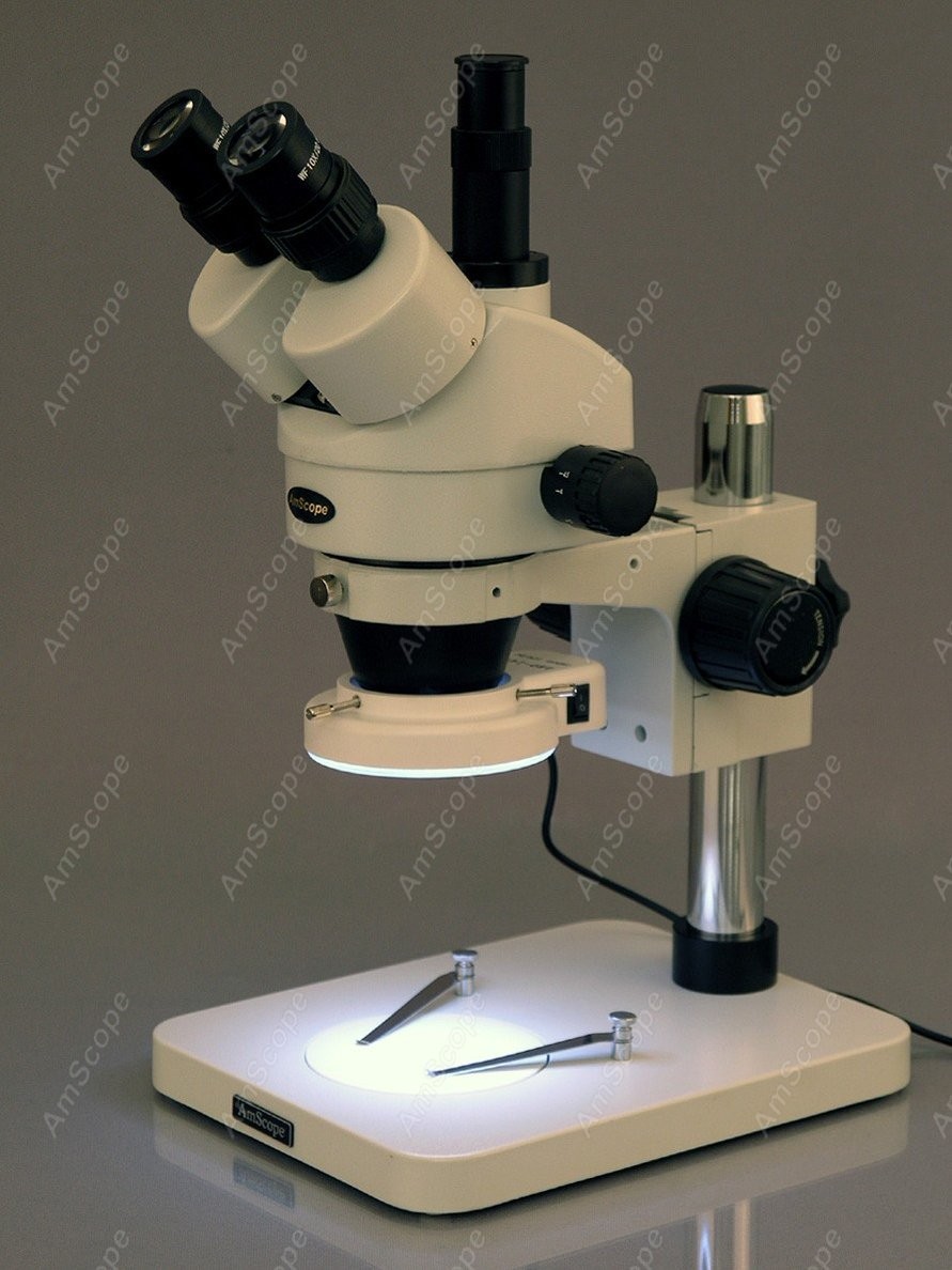 مجهر ستيريو ثلاثي العدسات من A - مراجعة Amscope Microscope Stereo 7X-45X وسعره