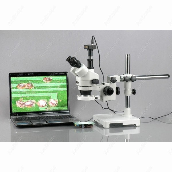 مجهر ستيريو ثلاثي العدسات AmSc - مراجعة Amscope Microscope Stereo 7X-45X وسعره